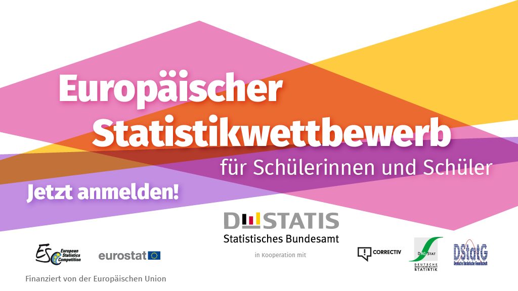 Poster: Europäischer Statistikwettbewerb für Schülerinnen und Schüler. Jetzt anmelden!