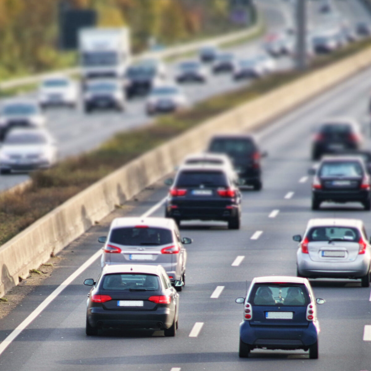 Stark befahrene Autobahn