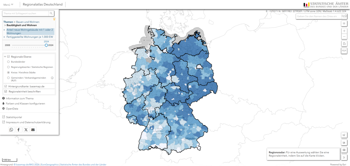 Neues „Regionsradar“ im Regionalatlas Deutschland
